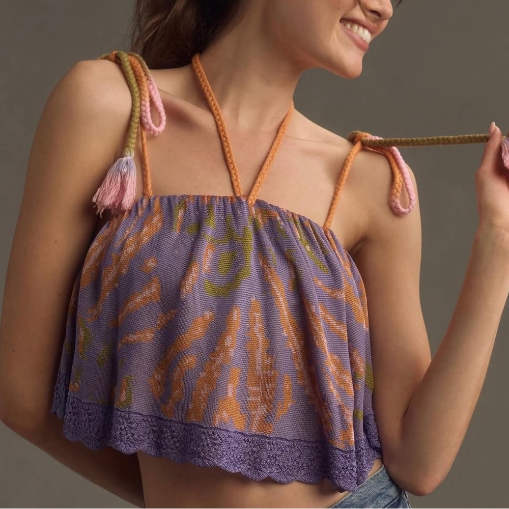 Flounce knit tank Anthropologie XS